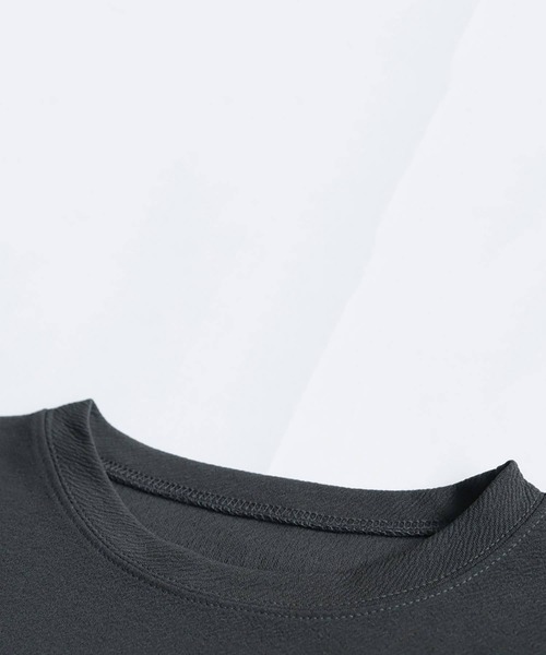 antiqua(アンティカ)の「速乾 ドルマン トップス ワイドパンツ セットアップ(Tシャツ/カットソー・レディース・ブラック/グレー・P/R)」の6枚目の写真