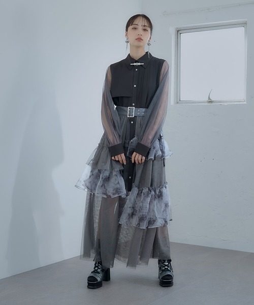 HARE（ハレ）の「アソートチュールティアードベルトスカート(HARE)（スカート・レディース・グレー/ブラック/グリーン/ブルーグリーン・FREE）」の10枚目の写真