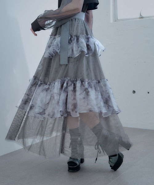 HARE（ハレ）の「アソートチュールティアードベルトスカート(HARE)（スカート・レディース・グレー/ブラック/グリーン/ブルーグリーン・FREE）」の22枚目の写真