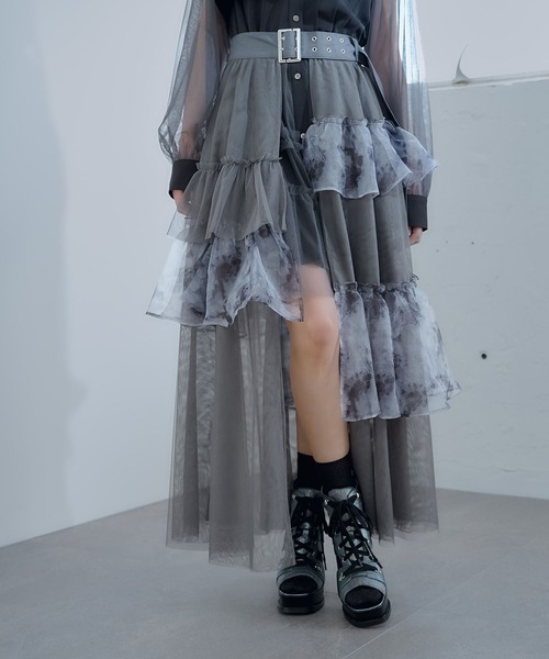 HARE（ハレ）の「アソートチュールティアードベルトスカート(HARE)（スカート・レディース・グレー/ブラック/グリーン/ブルーグリーン・FREE）」の20枚目の写真