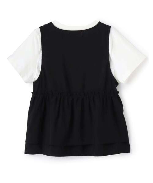 pom ponette junior(ポンポネットジュニア)の「ペプラムジレ×インナーTシャツ(シャツ/ブラウス・キッズ・ブラック/カーキ・LL(165cm)/L:160cm/M:150cm/S:140cm)」の3枚目の写真