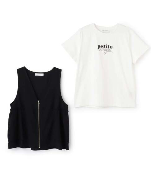 pom ponette junior(ポンポネットジュニア)の「ペプラムジレ×インナーTシャツ(シャツ/ブラウス・キッズ・ブラック/カーキ・LL(165cm)/L:160cm/M:150cm/S:140cm)」の4枚目の写真