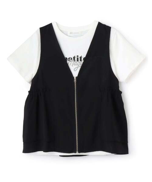 pom ponette junior(ポンポネットジュニア)の「ペプラムジレ×インナーTシャツ(シャツ/ブラウス・キッズ・ブラック/カーキ・LL(165cm)/L:160cm/M:150cm/S:140cm)」の15枚目の写真