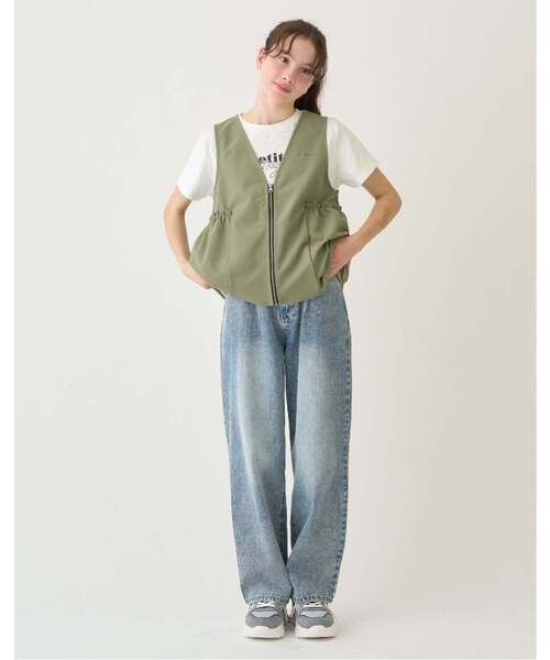 pom ponette junior(ポンポネットジュニア)の「ペプラムジレ×インナーTシャツ(シャツ/ブラウス・キッズ・ブラック/カーキ・LL(165cm)/L:160cm/M:150cm/S:140cm)」の16枚目の写真