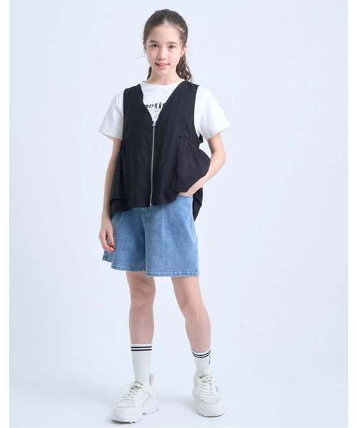 pom ponette junior(ポンポネットジュニア)の「ペプラムジレ×インナーTシャツ(シャツ/ブラウス・キッズ・ブラック/カーキ・LL(165cm)/L:160cm/M:150cm/S:140cm)」の21枚目の写真