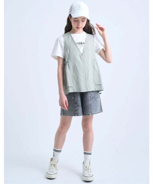 pom ponette junior(ポンポネットジュニア)の「ペプラムジレ×インナーTシャツ(シャツ/ブラウス・キッズ・ブラック/カーキ・LL(165cm)/L:160cm/M:150cm/S:140cm)」の22枚目の写真