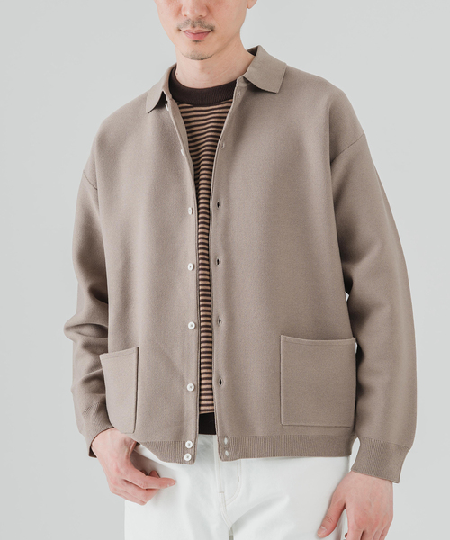 EDIFICE（エディフィス）の「ニット ポロ カーディガン（カーディガン/ボレロ・メンズ・グリーン/ベージュ系その他/ブラック・LARGE/MEDIUM）」の2枚目の写真