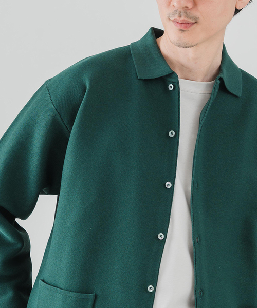 EDIFICE（エディフィス）の「ニット ポロ カーディガン（カーディガン/ボレロ・メンズ・グリーン/ベージュ系その他/ブラック・LARGE/MEDIUM）」の3枚目の写真