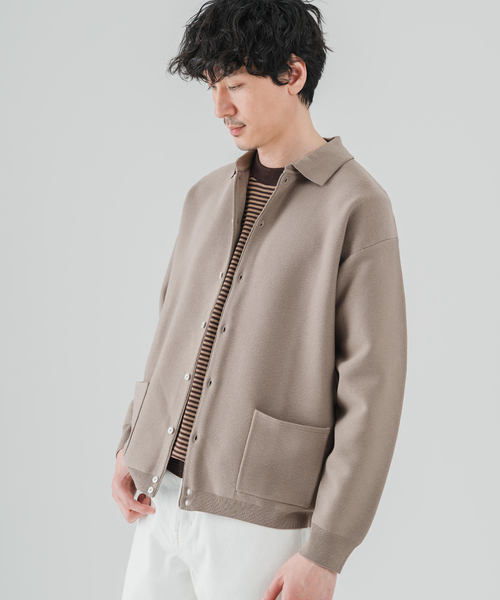 EDIFICE（エディフィス）の「ニット ポロ カーディガン（カーディガン/ボレロ・メンズ・グリーン/ベージュ系その他/ブラック・LARGE/MEDIUM）」の21枚目の写真