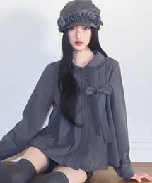 リボンプリーツブラウス プリーツリボン2WAYブラウス – poláura OFFICIAL ONLINE STORE