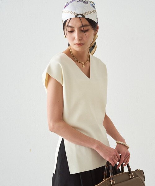 LOUNGEDRESS(ラウンジドレス)の「2WAYツヤニット(ニット/セーター・レディース・キャメル/ブラック/オフホワイト/オレンジ・FREE)」の13枚目の写真