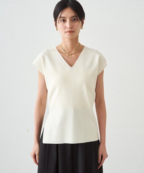 LOUNGEDRESS(ラウンジドレス)の「2WAYツヤニット(ニット/セーター・レディース・キャメル/ブラック/オフホワイト/オレンジ・FREE)」の15枚目の写真