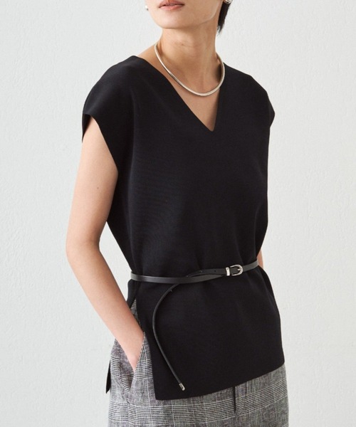 LOUNGEDRESS(ラウンジドレス)の「2WAYツヤニット(ニット/セーター・レディース・キャメル/ブラック/オフホワイト/オレンジ・FREE)」の3枚目の写真