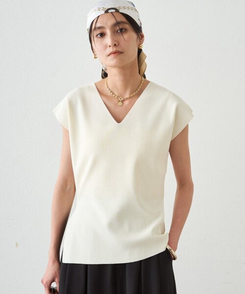 LOUNGEDRESS(ラウンジドレス)の「2WAYツヤニット(ニット/セーター・レディース・キャメル/ブラック/オフホワイト/オレンジ・FREE)」の12枚目の写真
