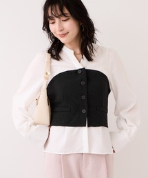 VIS | 美easy前開きビスチェドッキングシャツ/イージーケア・接触冷感・セットアップ対応(シャツ/ブラウス)