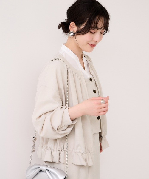 VIS（ビス）の「美easy前開きビスチェドッキングシャツ/イージーケア・接触冷感・セットアップ対応（シャツ/ブラウス・レディース・ブラック/キナリ/グレー・FREE）」の22枚目の写真