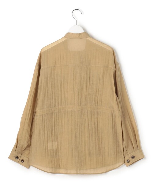 23区 S（ニジュウサンクチイサイサイズ）の「リネンミックスシアースラブ ミリタリー シャツジャケット（シャツ/ブラウス・レディース・カーキ系/ベージュ系/ブラック系・32）」の22枚目の写真
