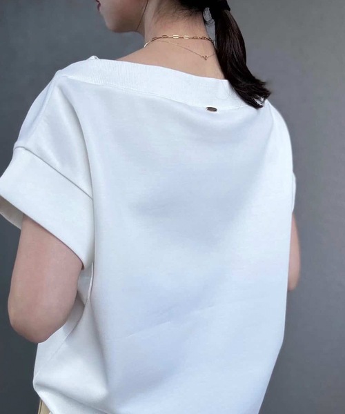 Emma Taylor(エマテイラー)の「ライトダンボールリブボートネックプルオーバー(Tシャツ/カットソー・レディース・ブラック/ホワイト/トップグレー・FREE)」の7枚目の写真
