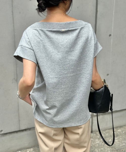 Emma Taylor(エマテイラー)の「ライトダンボールリブボートネックプルオーバー(Tシャツ/カットソー・レディース・ブラック/ホワイト/トップグレー・FREE)」の14枚目の写真