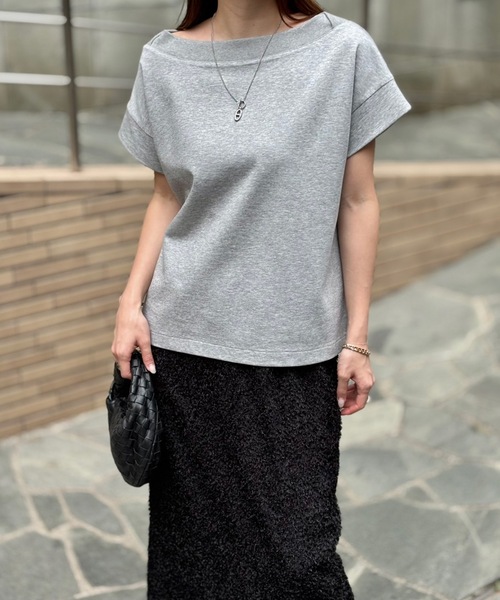 Emma Taylor(エマテイラー)の「ライトダンボールリブボートネックプルオーバー(Tシャツ/カットソー・レディース・ブラック/ホワイト/トップグレー・FREE)」の17枚目の写真
