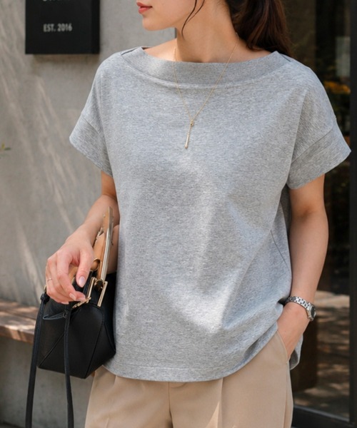 Emma Taylor(エマテイラー)の「ライトダンボールリブボートネックプルオーバー(Tシャツ/カットソー・レディース・ブラック/ホワイト/トップグレー・FREE)」の21枚目の写真