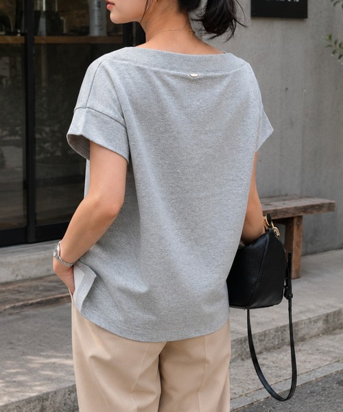Emma Taylor(エマテイラー)の「ライトダンボールリブボートネックプルオーバー(Tシャツ/カットソー・レディース・ブラック/ホワイト/トップグレー・FREE)」の22枚目の写真