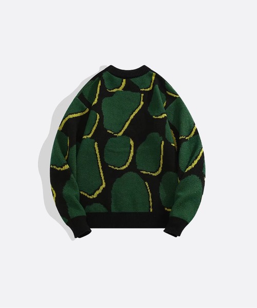 U:UME(ユーム)の「Green Abstract Motif Knit(ニット/セーター・メンズ・グリーン・MEDIUM)」の2枚目の写真