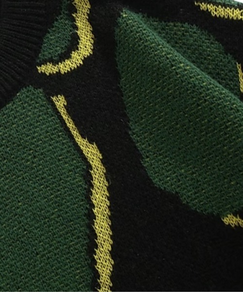 U:UME(ユーム)の「Green Abstract Motif Knit(ニット/セーター・メンズ・グリーン・MEDIUM)」の3枚目の写真