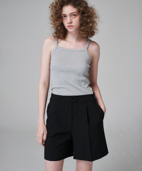 MALOUPE(マロップ)の「2205 サマー ワンタック ハーフパンツ (ブラック)(その他パンツ・レディース・ブラック・26/28/30)」の1枚目の写真