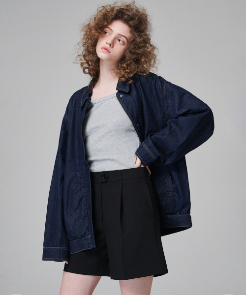 MALOUPE(マロップ)の「2205 サマー ワンタック ハーフパンツ (ブラック)(その他パンツ・レディース・ブラック・26/28/30)」の2枚目の写真