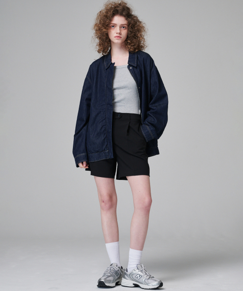 MALOUPE(マロップ)の「2205 サマー ワンタック ハーフパンツ (ブラック)(その他パンツ・レディース・ブラック・26/28/30)」の4枚目の写真