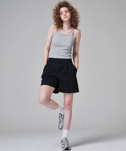 MALOUPE(マロップ)の「2205 サマー ワンタック ハーフパンツ (ブラック)(その他パンツ・レディース・ブラック・26/28/30)」の5枚目の写真