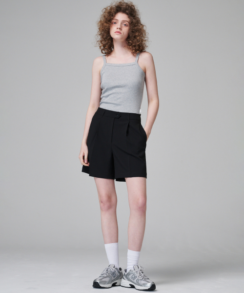 MALOUPE(マロップ)の「2205 サマー ワンタック ハーフパンツ (ブラック)(その他パンツ・レディース・ブラック・26/28/30)」の6枚目の写真