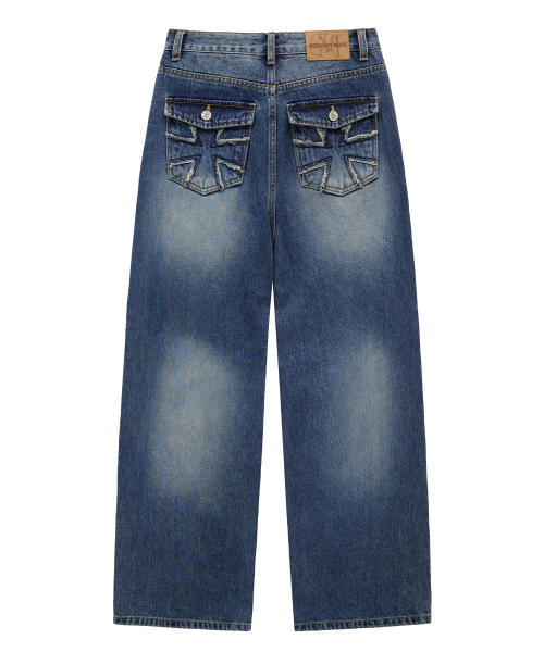 Midnight Move(ミッドナイトムーブ)の「eg pk denim pants (blue)(デニムパンツ・レディース・その他・SMALL/MEDIUM)」の1枚目の写真