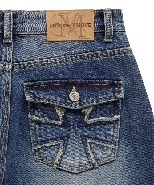 Midnight Move(ミッドナイトムーブ)の「eg pk denim pants (blue)(デニムパンツ・レディース・その他・SMALL/MEDIUM)」の3枚目の写真
