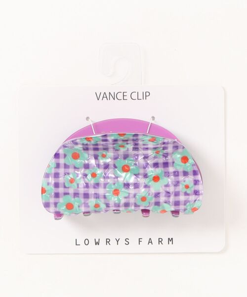 LOWRYS FARM（ローリーズファーム）の「ギンガムハナガラバンス 656356（バレッタ/ヘアクリップ・レディース・ブルー/パープル・FREE）」の2枚目の写真