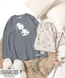 Salong hameu（サロン ハミュー）の「PEANUTS SNOOPY（ピーナッツ スヌーピー）キャラクタープリント ライトウェイトスウェット ルームウェアセット レディース 上下セット（ルームウェア/パジャマ）」