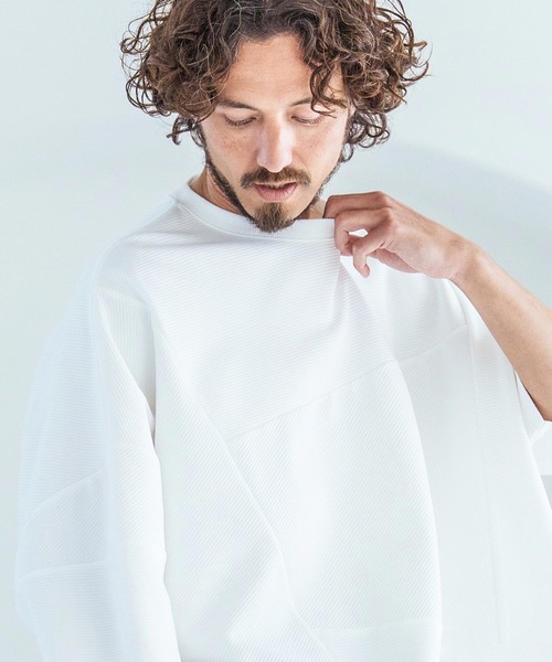 Magine(マージン)の「mt10393-Knit Look Crazy Pattern Relax Fit T-Shirt ニットソーTシャツ(MGN-261-024)(Tシャツ/カットソー・メンズ・チャコール/ホワイト/ブラック・44/46/48)」の12枚目の写真