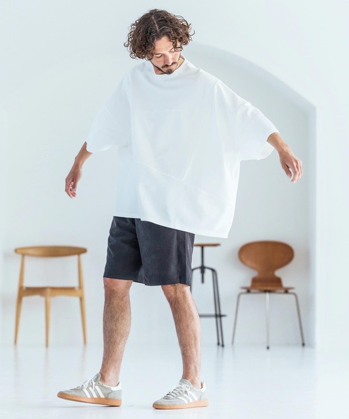 Magine(マージン)の「mt10393-Knit Look Crazy Pattern Relax Fit T-Shirt ニットソーTシャツ(MGN-261-024)(Tシャツ/カットソー・メンズ・チャコール/ホワイト/ブラック・44/46/48)」の14枚目の写真