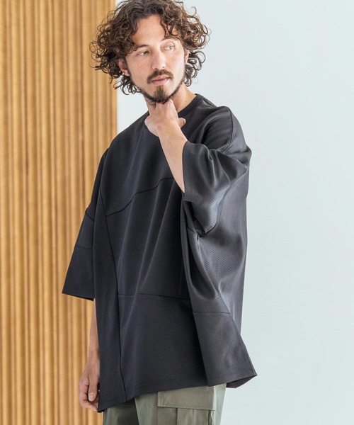 Magine(マージン)の「mt10393-Knit Look Crazy Pattern Relax Fit T-Shirt ニットソーTシャツ(MGN-261-024)(Tシャツ/カットソー・メンズ・チャコール/ホワイト/ブラック・44/46/48)」の17枚目の写真