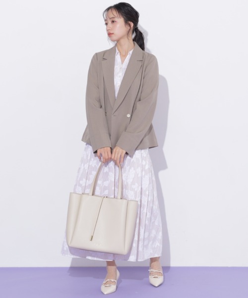 JILL by JILL STUART(ジルバイジルスチュアート)の「サマーツイルテーラードジャケット(テーラードジャケット・レディース・ネイビー/ブラウン・MEDIUM/SMALL)」の18枚目の写真