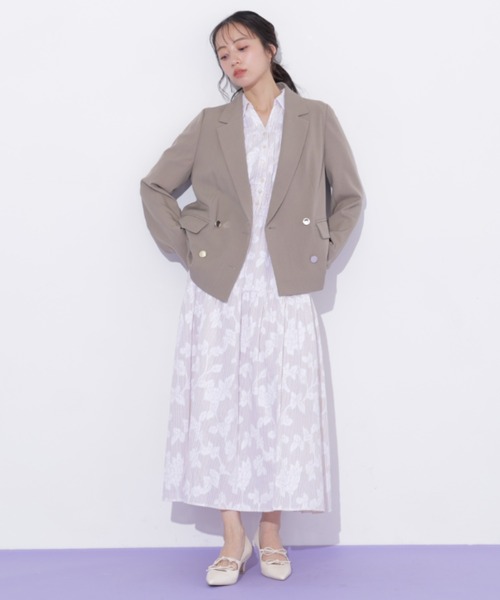 JILL by JILL STUART(ジルバイジルスチュアート)の「サマーツイルテーラードジャケット(テーラードジャケット・レディース・ネイビー/ブラウン・MEDIUM/SMALL)」の19枚目の写真