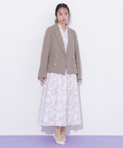 JILL by JILL STUART(ジルバイジルスチュアート)の「サマーツイルテーラードジャケット(テーラードジャケット・レディース・ネイビー/ブラウン・MEDIUM/SMALL)」の21枚目の写真