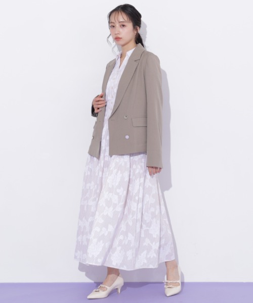 JILL by JILL STUART(ジルバイジルスチュアート)の「サマーツイルテーラードジャケット(テーラードジャケット・レディース・ネイビー/ブラウン・MEDIUM/SMALL)」の22枚目の写真