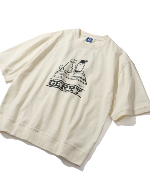 GERRY（ジェリー）の「【GERRY/ジェリー】接触冷感スラブ天竺 カスレプリント 半袖Tシャツ（Tシャツ/カットソー・メンズ・アイボリー/ブラック/ブラウン・M/LL/L）」の2枚目の写真