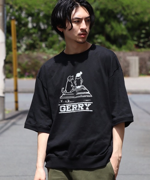 セール】【GERRY/ジェリー】接触冷感スラブ天竺 カスレプリント 半袖T