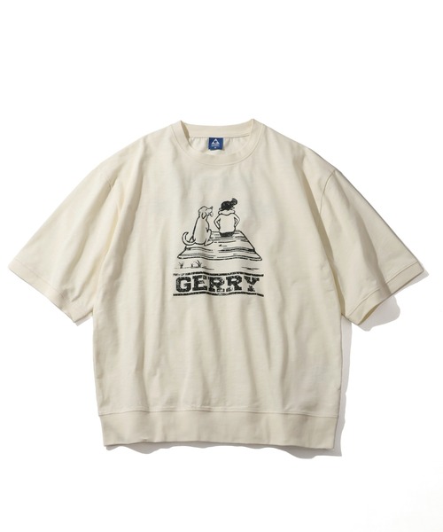GERRY（ジェリー）の「【GERRY/ジェリー】接触冷感スラブ天竺 カスレプリント 半袖Tシャツ（Tシャツ/カットソー・メンズ・アイボリー/ブラック/ブラウン・M/LL/L）」の5枚目の写真