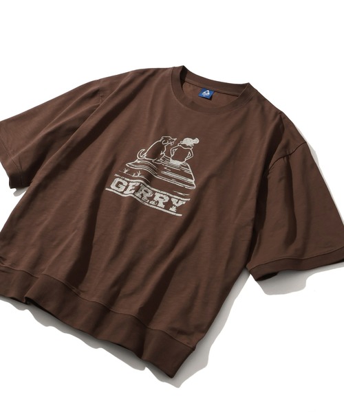 GERRY（ジェリー）の「【GERRY/ジェリー】接触冷感スラブ天竺 カスレプリント 半袖Tシャツ（Tシャツ/カットソー・メンズ・アイボリー/ブラック/ブラウン・M/LL/L）」の14枚目の写真