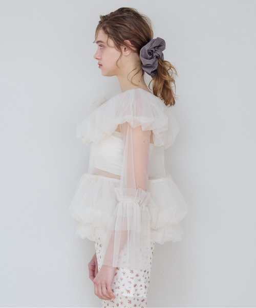 etre loin(エトルワン)の「Rose tulle off shoulder blouse(シャツ/ブラウス・レディース・ピンク/ホワイト/ブラック・M)」の10枚目の写真