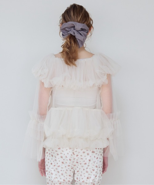 etre loin(エトルワン)の「Rose tulle off shoulder blouse(シャツ/ブラウス・レディース・ピンク/ホワイト/ブラック・M)」の11枚目の写真